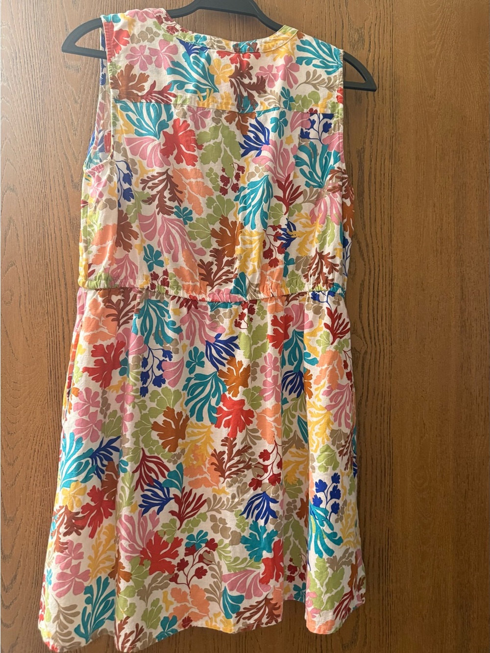 Colorful Floral Sleeveless Cotton Dress - Picture 2 of 2